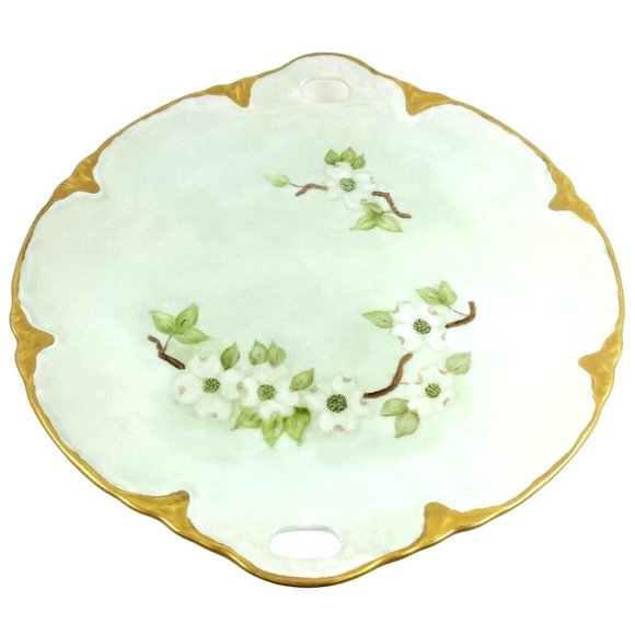 Serving Plate Ceramic Platter w/ Handles Hand Painted Signed Effie Taylor - Picture 5 of 9